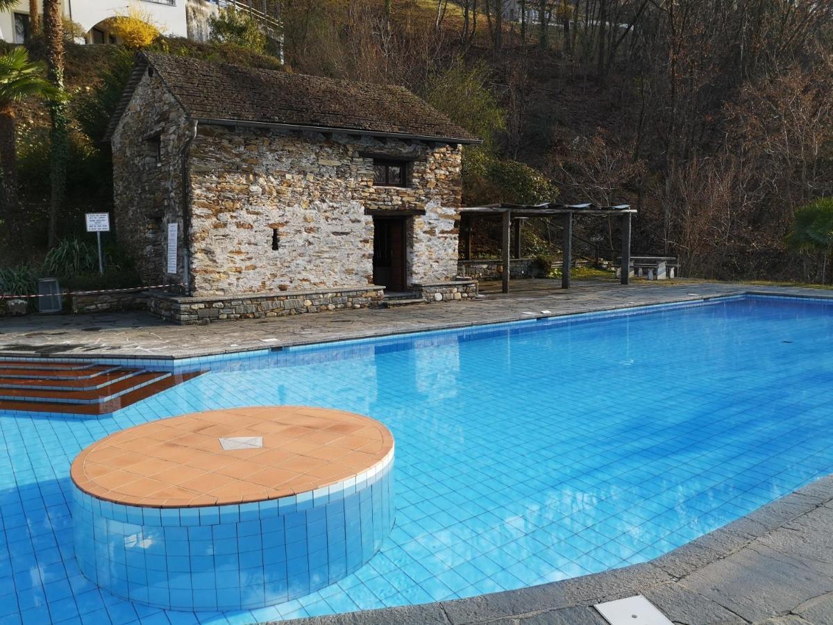 1 Zimmer Apartment mit Seesicht und Pool Gambarogno Exterior foto
